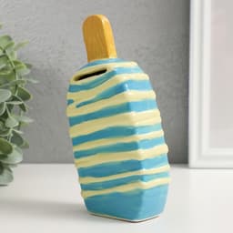 Копилка для денег «Подтаявшее эскимо», керамика, 8.2×3.8×15.5 см