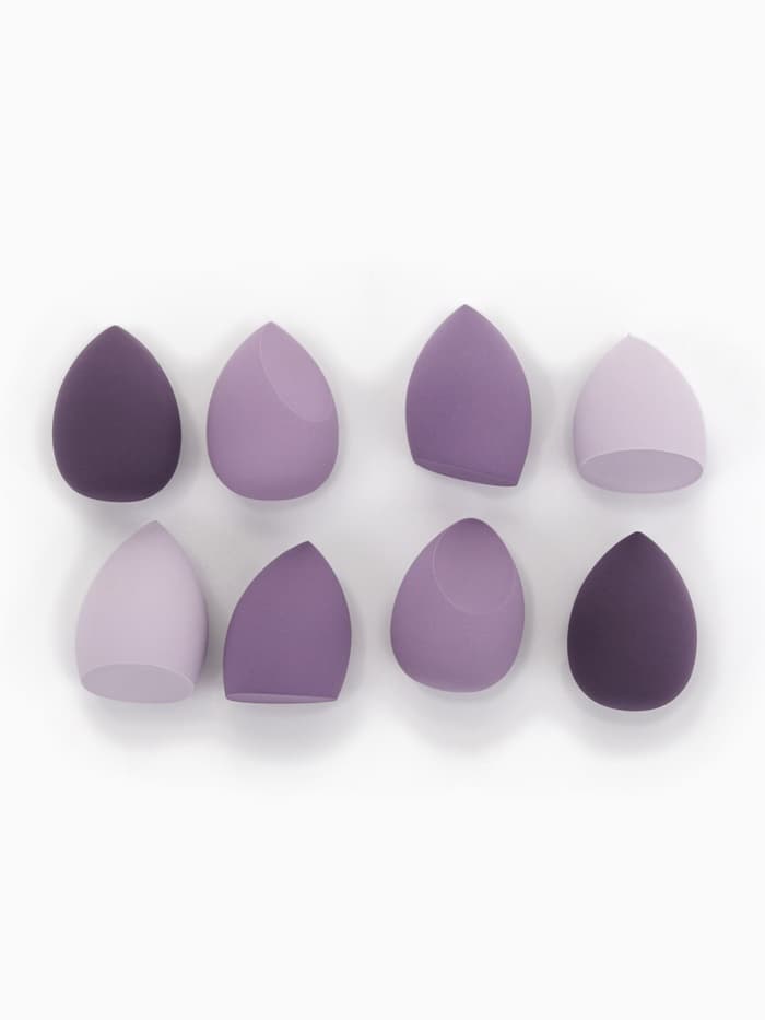 Спонжи для макияжа, набор - 8 шт., увеличиваются при намокании, фиолетовые