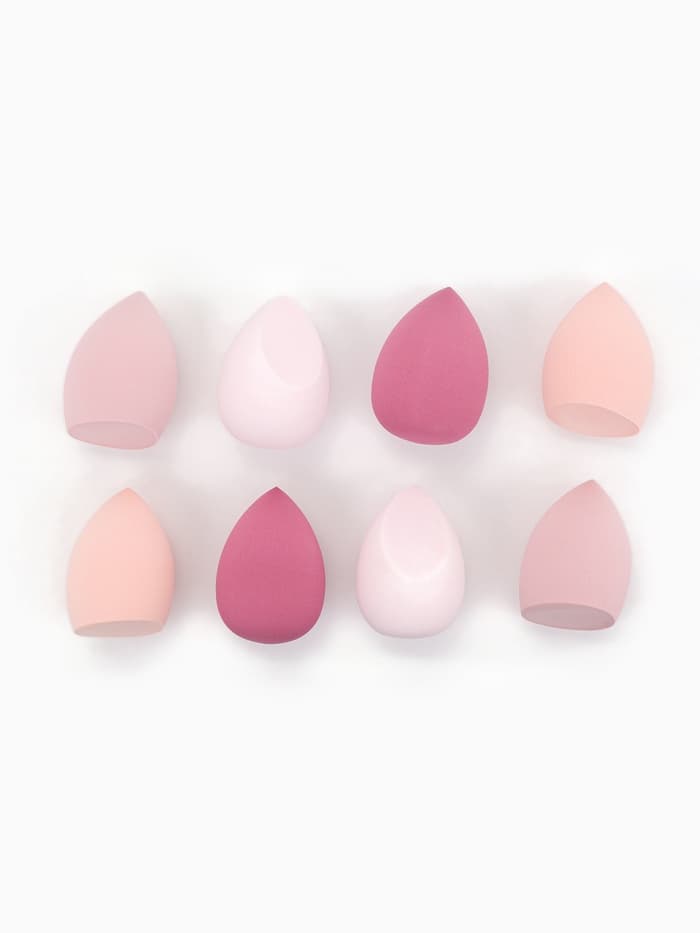 Спонжи для макияжа, набор - 8 шт., увеличиваются при намокании, розовые