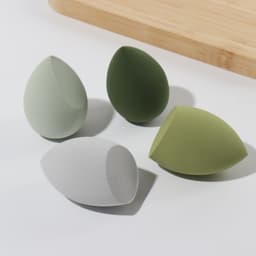 Спонжи для макияжа, набор - 4 шт., увеличиваются при намокании, цвет зелёный