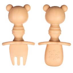 Набор детских столовых приборов «Медвежата», вилка, ложка, бежевый