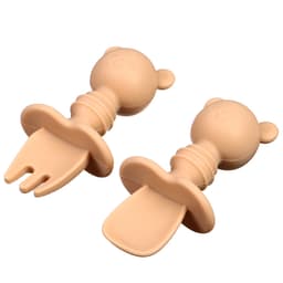 Набор детских столовых приборов «Медвежата», вилка, ложка, бежевый