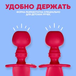 Набор детских столовых приборов, вилка, ложка, розовый