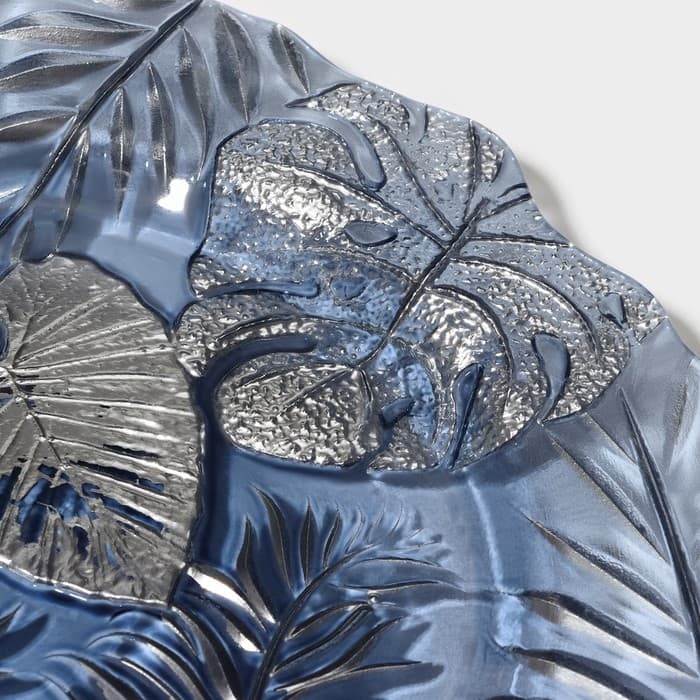 Тарелка «Арабис», d=21.5 см, стекло, голубая