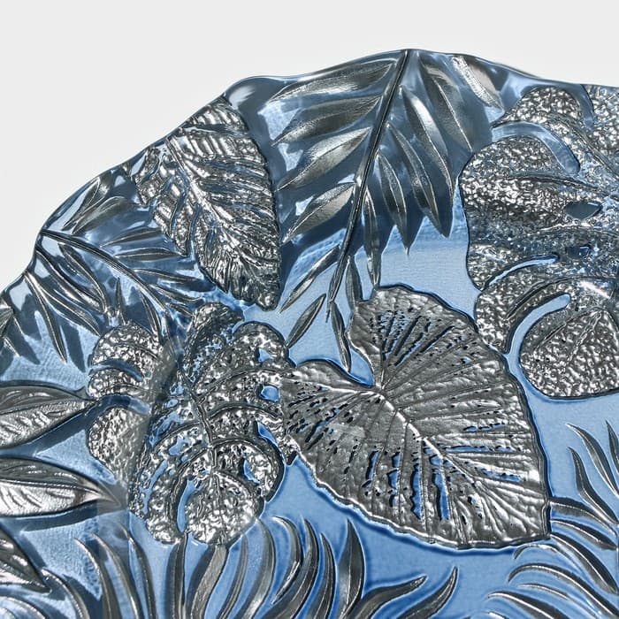 Тарелка «Арабис», d=21.5 см, стекло, голубая