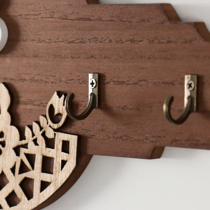 Настенные крючки декоративные «Большой ключик», дерево, 33×2.3×15 см