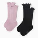 Гольфы для девочки «Крошка Я» BASIC LINE, набор 2 пары, розовые, чёрные, размер 10-12 см (9-12 мес.)