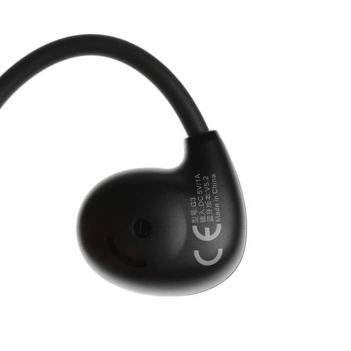 Наушники спортивные беспроводные, с воздушной проводимостью, BYZ G3, вакуумные, Bluetooth 5.2, с микрофоном, 75 мАч, чёрные