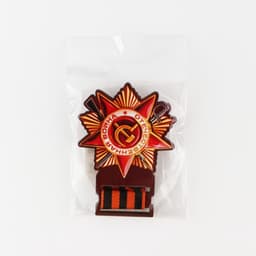 Значок-орден деревянный с георгиевской лентой на 9 Мая «Орден»