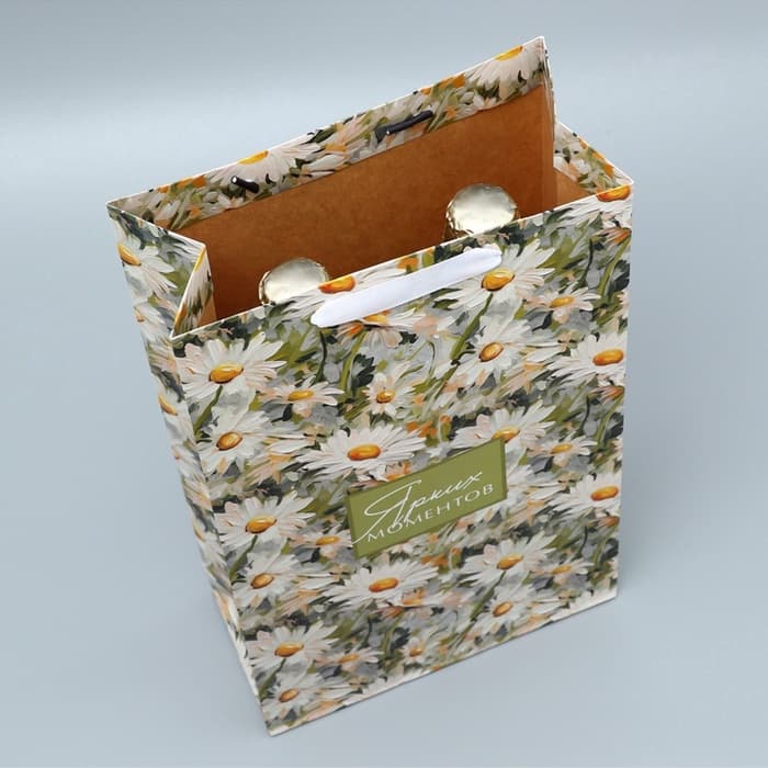 Пакет подарочный под две бутылки, упаковка, «Яркие моменты», 35×20×9 см