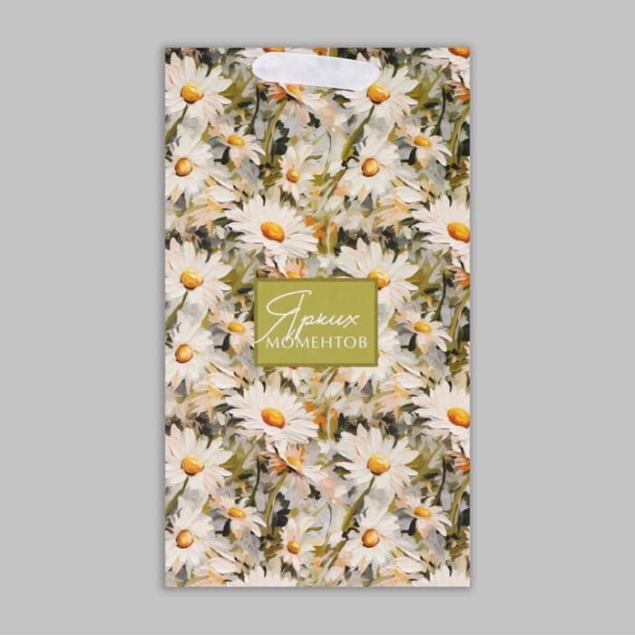 Пакет подарочный под две бутылки, упаковка, «Яркие моменты», 35×20×9 см