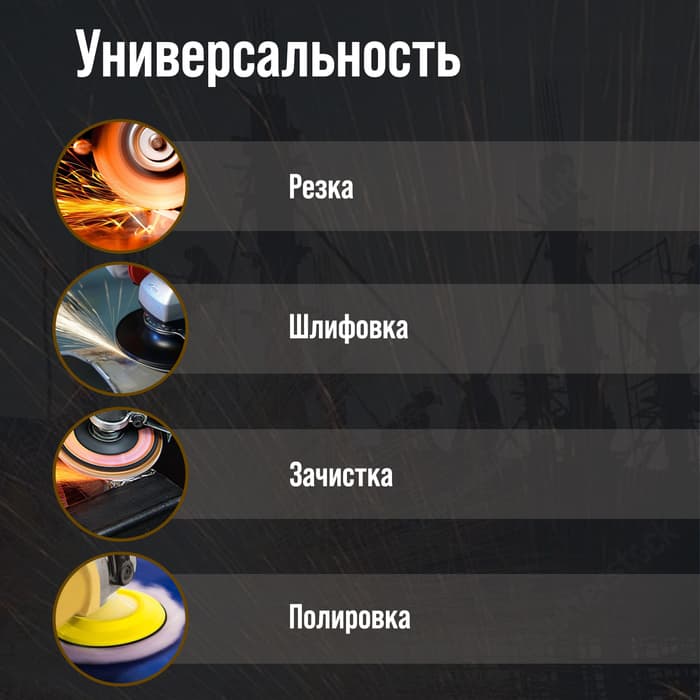 Аккумуляторная УШМ ТУНДРА, 21 В, 1.5 Ач, 100×16 мм, М10, 10 000 об/мин
