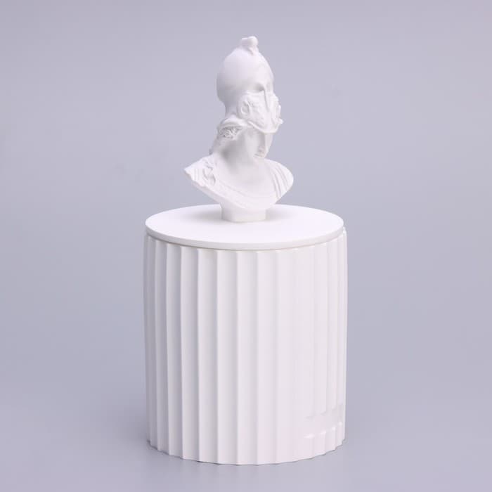 Ароматическая свеча в подсвечнике «Бог Арес», свежесть и белый чай, 13×7 см, соевый воск, 160 г