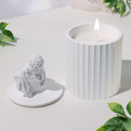 Ароматическая свеча в подсвечнике «Микеланджело», 13×7 см, голубые колокольчики, соевый воск,160 г