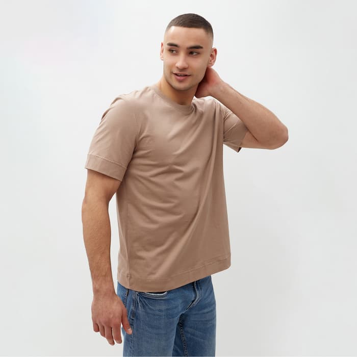 Футболка мужская MINAKU: Basic line MAN, размер 44, бежевая