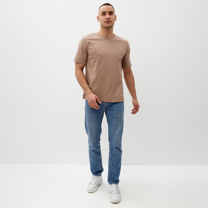 Футболка мужская MINAKU: Basic line MAN, размер 44, бежевая