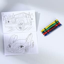 Набор: блокнот-раскраска, восковые мелки 4 шт. «23 февраля»