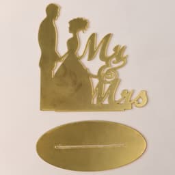 Топпер для торта «Mr&Mrs», золотой