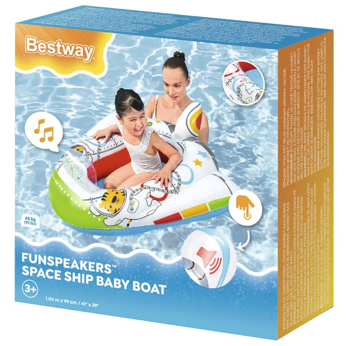 Лодочка для плавания Bestway, надувная, 104×99 см, детская, со звуком, от 3 лет, 34178