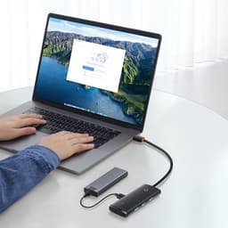 Адаптер-разветвитель (HUB) Baseus, Type-C - 4хUSB 3.0, 0.25 см, чёрный