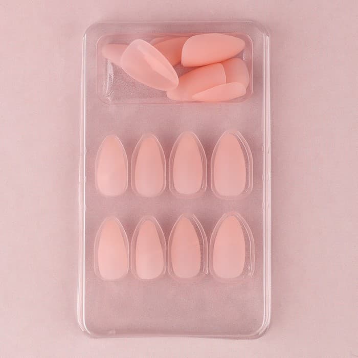 Накладные ногти «Естественные», 24 шт., клеевые пластины, форма миндаль, матовый, светло-бежевые