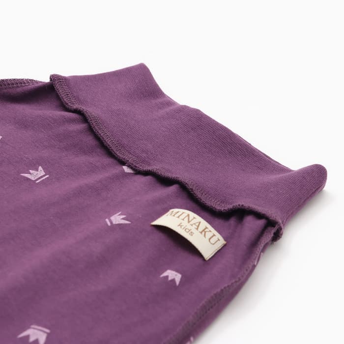 Ползунки детские MINAKU: Короны, рост 62-68 см, фиолетовые