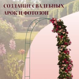 Арка садовая, 240×125×20 см, для вьющихся растений, металлическая, зелёная