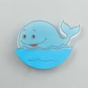 Бра «Кит» LED, 12 Вт, сине-голубой, 35×32 см