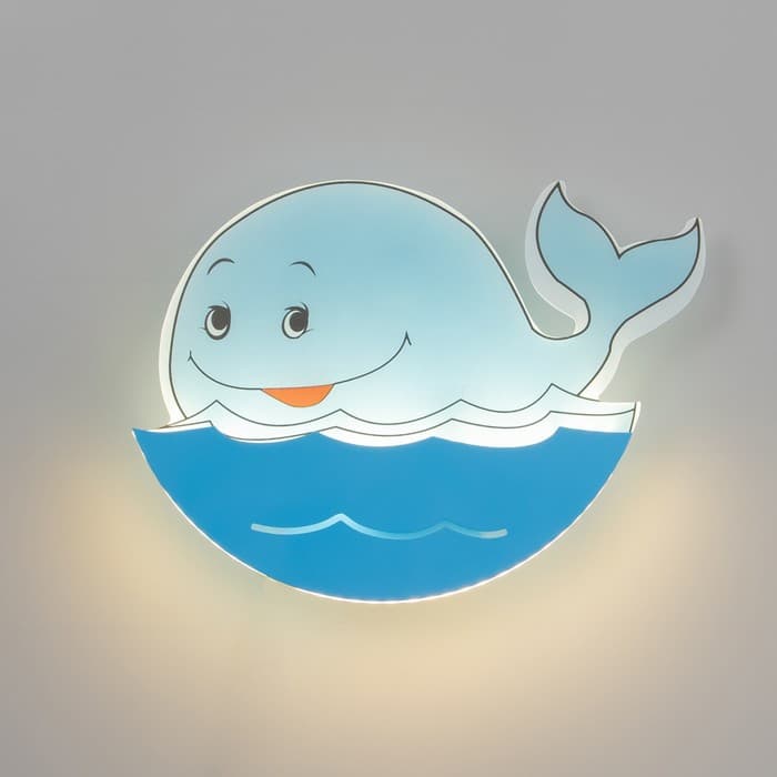Бра «Кит» LED, 12 Вт, сине-голубой, 35×32 см