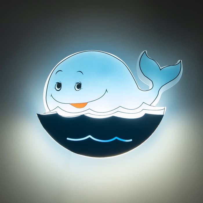 Бра «Кит» LED, 12 Вт, сине-голубой, 35×32 см