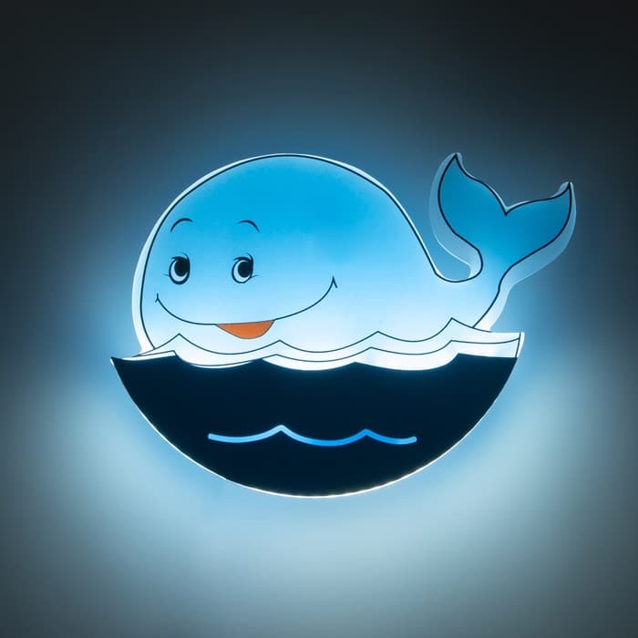 Бра «Кит» LED, 12 Вт, сине-голубой, 35×32 см