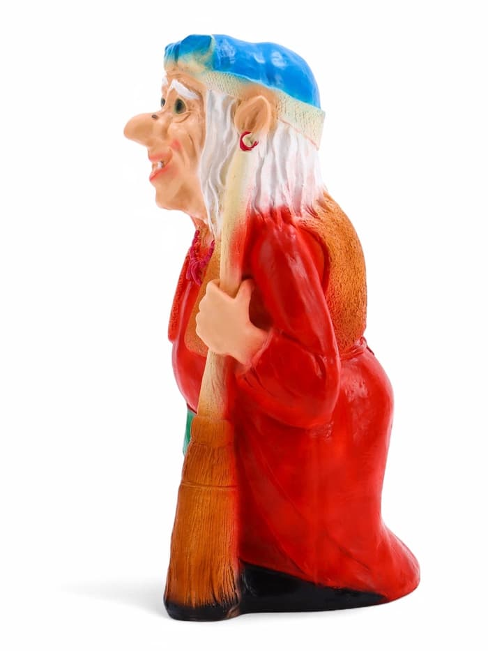 Садовая фигура из гипса «Бабка-Ёжка стоя», 33×35×65 см, МИКС