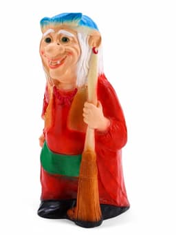 Садовая фигура из гипса «Бабка-Ёжка стоя», 33×35×65 см, МИКС