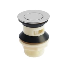 Донный клапан ZEIN BP3, корпус пластик, малая кнопка, нержавеющая сталь, с переливом