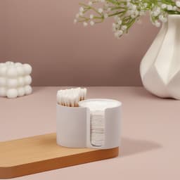 Органайзер для хранения ватных палочек и дисков, 2 секции, 9.5×6×6 см, белый