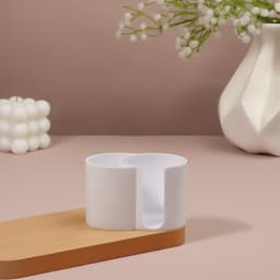 Органайзер для хранения ватных палочек и дисков, 2 секции, 9.5×6×6 см, белый