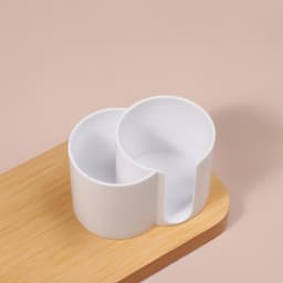 Органайзер для хранения ватных палочек и дисков, 2 секции, 9.5×6×6 см, белый