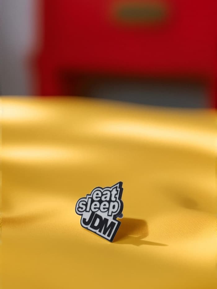 Значок «Япония», JDM, чёрно-белый в чёрном металле