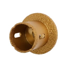 Коронка алмазная ТУНДРА, для УШМ, для отверстий под слив, по плитке, мрамору, 40/60 мм, М14