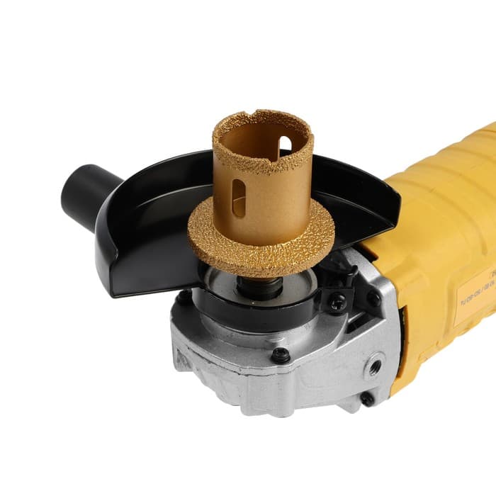 Коронка алмазная ТУНДРА, для УШМ, для отверстий под слив, по плитке, мрамору, 40/60 мм, М14