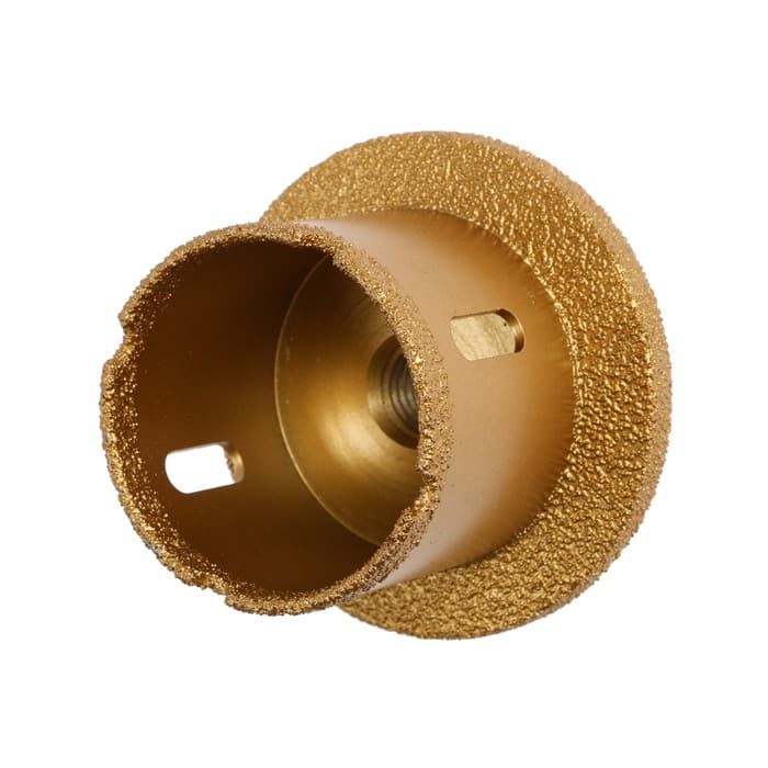 Коронка алмазная ТУНДРА, для УШМ, для отверстий под слив, по плитке, мрамору, 50/70 мм, М14