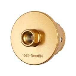 Коронка алмазная ТУНДРА, для УШМ, для отверстий под слив, по плитке, мрамору, 50/70 мм, М14