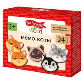 Игра настольная мемо Десятое Королевство «Коты» Far far land wood (24 фишки в коробке)