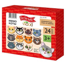 Игра настольная мемо Десятое Королевство «Коты» Far far land wood (24 фишки в коробке)