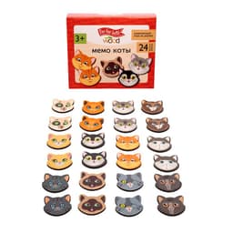 Игра настольная мемо Десятое Королевство «Коты» Far far land wood (24 фишки в коробке)