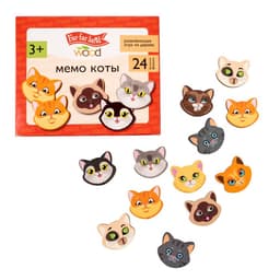 Игра настольная мемо Десятое Королевство «Коты» Far far land wood (24 фишки в коробке)