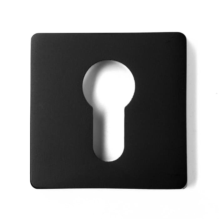 Накладка на цилиндровый механизм LOCKLAND, квадратная, цвет черный, комплект