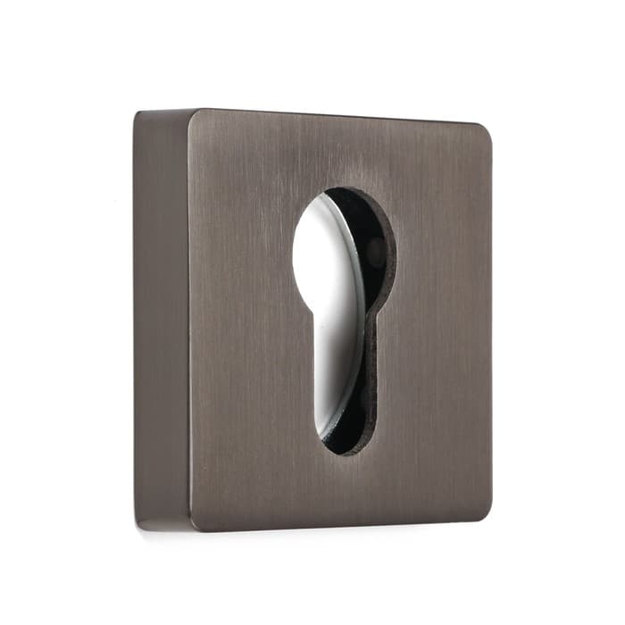 Накладка на цилиндровый механизм LOCKLAND, квадратная, цвет графит, комплект