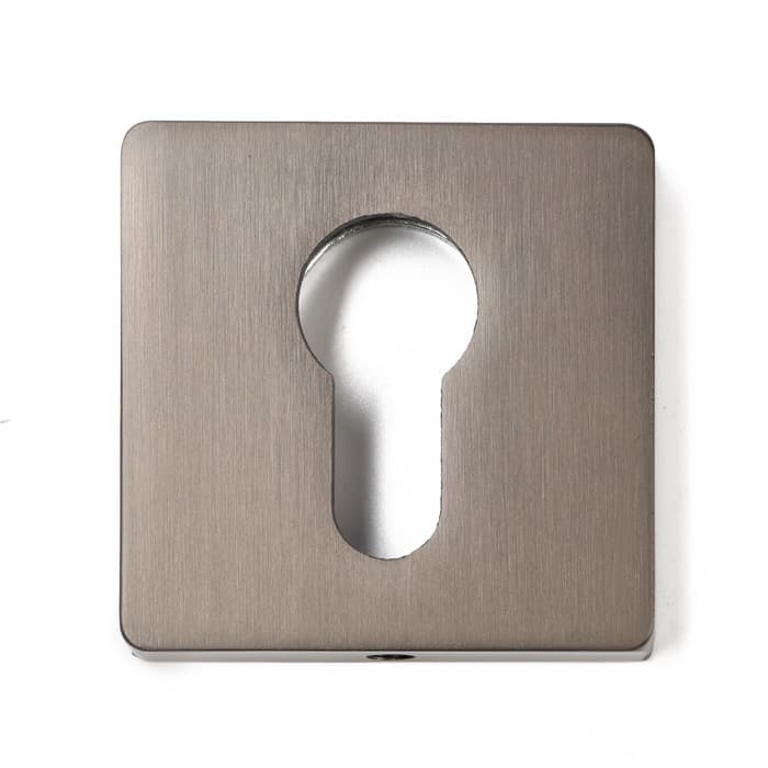 Накладка на цилиндровый механизм LOCKLAND, квадратная, цвет графит, комплект