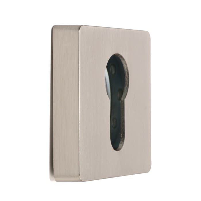 Накладка на цилиндровый механизм LOCKLAND, квадратная, цвет сатиновый никель, комплект